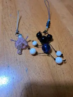 ビーズキャラクター型ストラップ2点セット