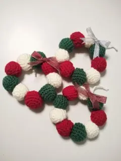 えみ様専用☆★クリスマスリース 赤 緑 白 編み物★☆