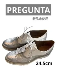 新品　PREGUINT シルバー オックスフォードシューズ　厚底 シューズ