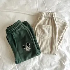 baby GAP & GU パンツ2枚セット　スウェット　リブパンツ　ミッキー