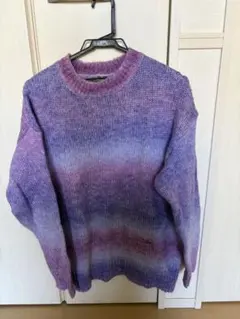 DIRZ 紫グラデーション 長袖セーター