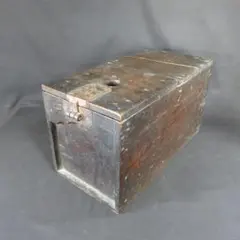 江戸期 嘉永四年 懸硯 銭箱 鍵無 古民具 骨董 漆塗 鉄金具 船箪笥 小引出 江戸期 嘉永四年 懸硯 銭箱 鍵無 古民具 骨董 漆塗 鉄金具 船箪笥 小