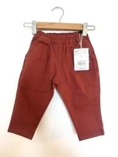 新品未使用！エンジ色パンツ80cm