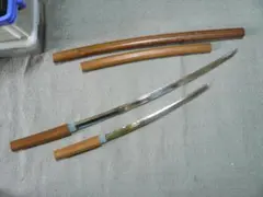 模造刀 白鞘？長短2本セット 拵え 脇差 模造刀 白鞘 合金製 大小セット 太刀 小刀 2本 段平｜Yahoo