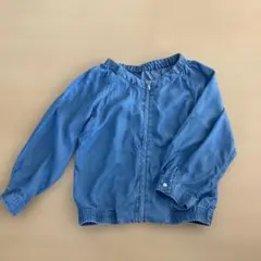 triple rund デニムブルー ジッパー付きジャンパー　薄手