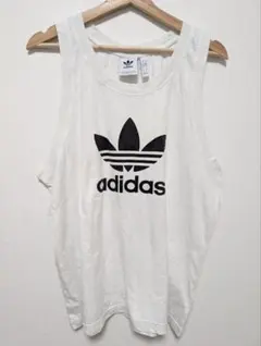 adidas トレフォイル ビッグロゴ タンクトップ 白 L ノースリーブのサムネイル
