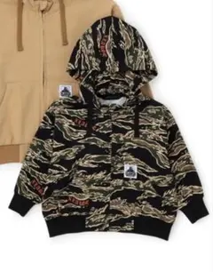XLARGE KIDS タイガーカモツイルフードブルゾン