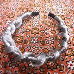 シルバー編み込みヘアバンド