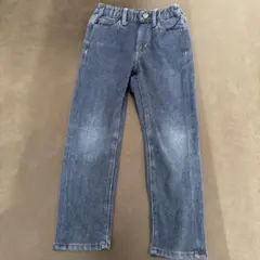 ユニクロ　濃い青 デニム ヒートテック　ストレートパンツ　110