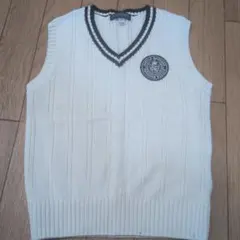 LITTLE BAGGAGE アイボリー Vネック ベスト 120