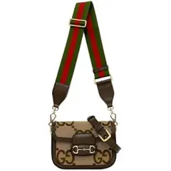 グッチ ショルダーバッグ f-22018 ブラウン ベージュホースビットジャンボ