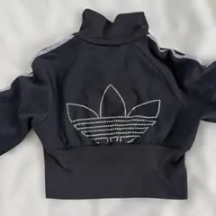 adidas ラインストーン トラックジャケット 黒 y2k 短丈のサムネイル