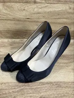 パーティー、結婚式用ハイヒール 黒と、ラメ入りブラック　美品