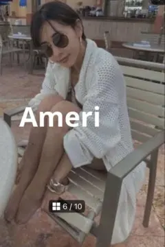 AMERI MEDI MESH OVER KNIT SHIRT 白 海 プールのサムネイル