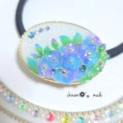 新作☆レジンヘアゴム　蒼の景色♡ レジンヘアゴム 蒼波 - メルカリ