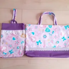 プリンセス柄レッスンバッグ♡ 上履き入れ♡ ハンドメイド