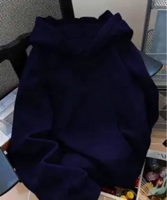 新品未使用　オーバーサイズパーカー　裏起毛　ネイビーブルー　S〜M