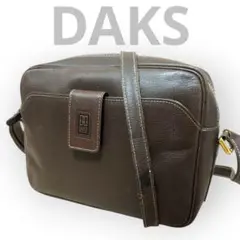 【DAKS】ダックス レザー ショルダーバッグ カメラバッグ ブラウン