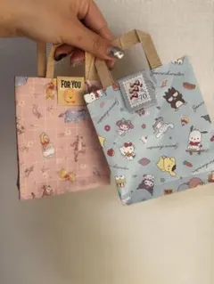 キャラクター　ミニバッグ　セット　ハンドメイド　ミニ紙袋