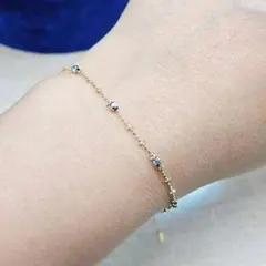 手元の芸術品！18金 K18 デザイン ブレスレットフリーアジャスター 