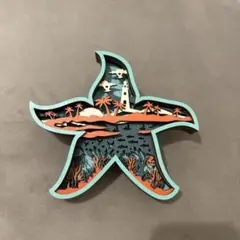 ヒトデ型 木製立体アート 置物