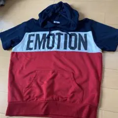 COLZA EMOTION プリント パーカー Sサイズ ネイビー/レッド