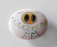 豚に真珠　帯留　有田焼　手描き　作家物