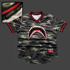 HUDSON シャークマウス カモフラ 迷彩 ベースボールジャージー BAPE