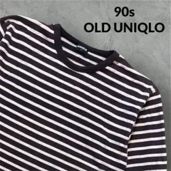 90s y2k OLD UNIQLO 長袖ボーダーTシャツ Lサイズ