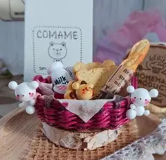 ミニチュア しろくま籠(ワインレッド大きめ)パンセット♡オーダー不可