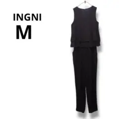 INGNI ブラック オールインワン Mサイズ イング　黒色　サロペット　パンツ