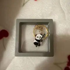 パンダチャーム付きキーホルダー