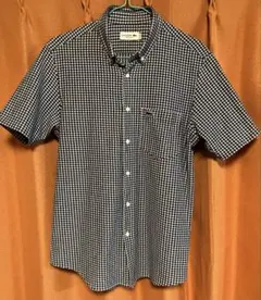 Lacoste 半袖シャツ チェック柄 ネイビー/ホワイト