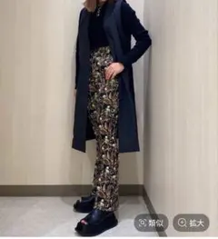 JEANASIS　花柄フレアパンツ ゴムウエスト