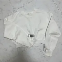 GU ドロスト　ホワイト クロップド スウェット S