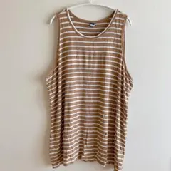 オールドネイビー ノースリーブ ボーダー XL TALL 茶色 ゆったりのサムネイル