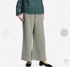 ユニクロ UNIQLO tajima hanaコラボ　サテンワイドアンクルパンツ