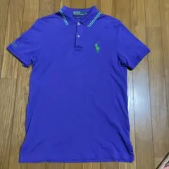 ポロバイラルフローレン　メンズＳ　ポロシャツ　パープル×グリーン170/92A