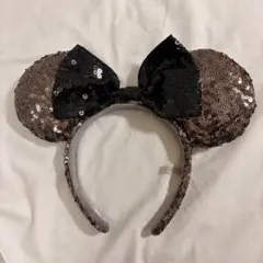 ディズニー　カチューシャ ブラウン　スパンコール