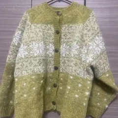 お値下げ中　Samansa Mos2 雪の結晶柄ニットカーディガン