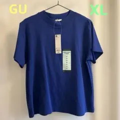 GU スムースクルーネックTシャツ ブルー XL