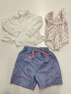水遊びセット　女児水着80、兼用パンツ100