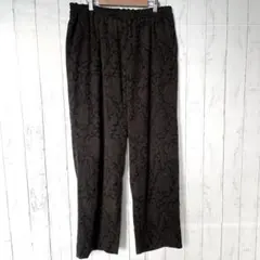 LA BOUCLE ラブークル 総柄 ペイズリー イージーパンツ ダークブラウン