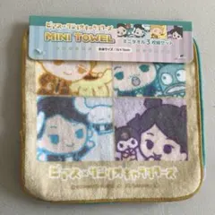 【新品】ピアス×サンリオキャラクターズ ミニタオル3枚組セット