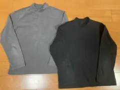 ソフトフリースハイネック 2枚セット（グレー・ブラック）　140