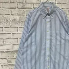 ブルックスブラザーズ長袖シャツ！ストライプ　ブルーM 0304