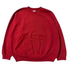 アメリカ古着　ギルダン　スウェット　トレーナー　裏起毛　無地　レッド　H292