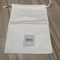 ＊PEARLY GATES パーリーゲイツ　巾着袋 ホワイト　布製　ゴルフ未使用のサムネイル
