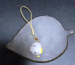 【ハンドメイド】シマエナガ キーホルダー 黄色