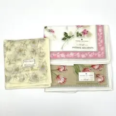 NINA RICCI PIERRE BALMAIN 花柄 ハンカチ 3枚セット